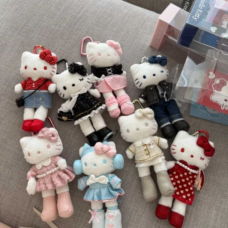 Miniso sanrio olá kitty kawaii dos desenhos animados pequena fragrância boneca de pernas longas limitada boneca mochila pingente requintado pingentes bonito