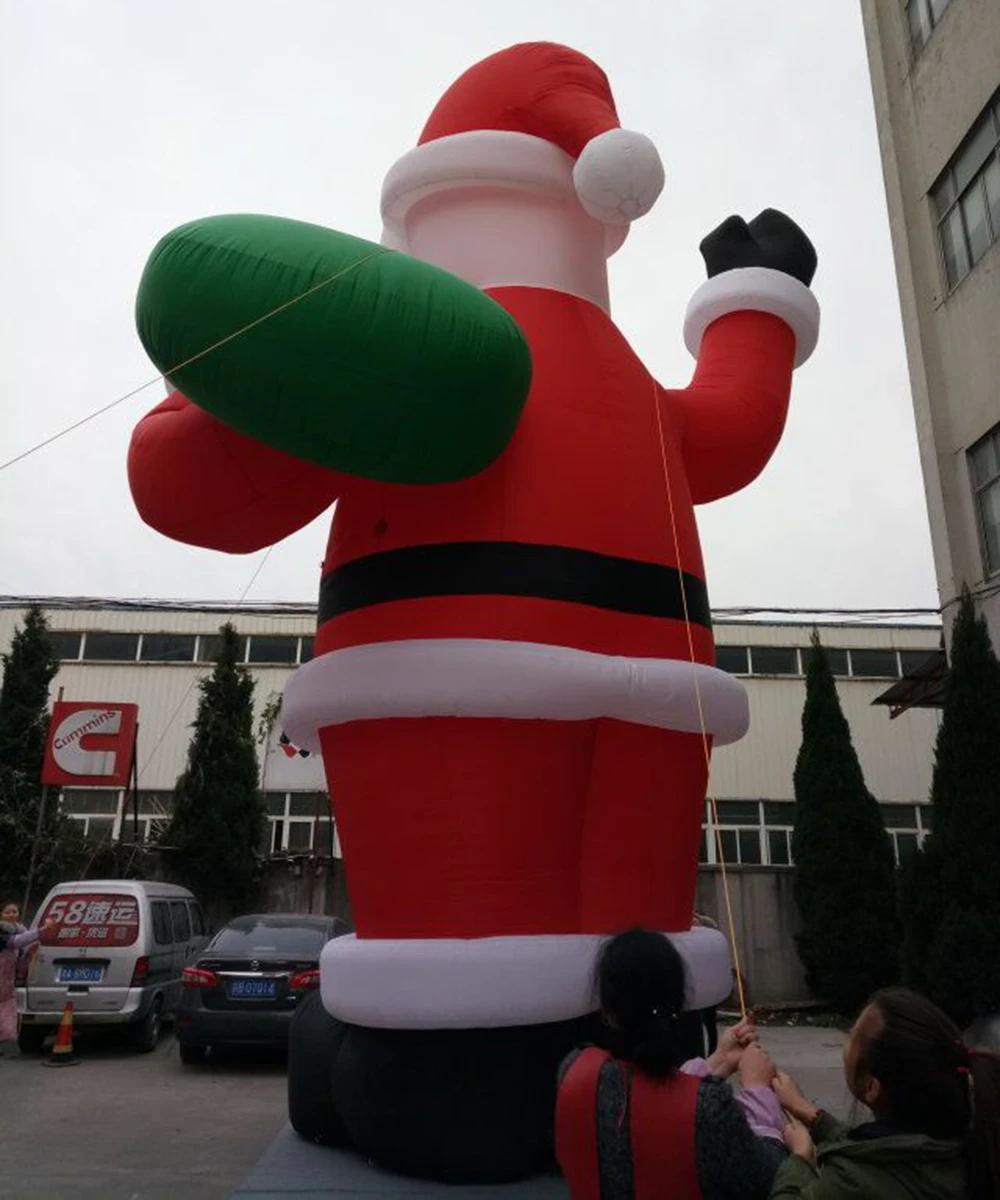 Papá Noel inflable gigante para decoración de patio, dibujos animados de Navidad, venta al por mayor, envío rápido, 4m, 6m, 8m, 10m, 12m