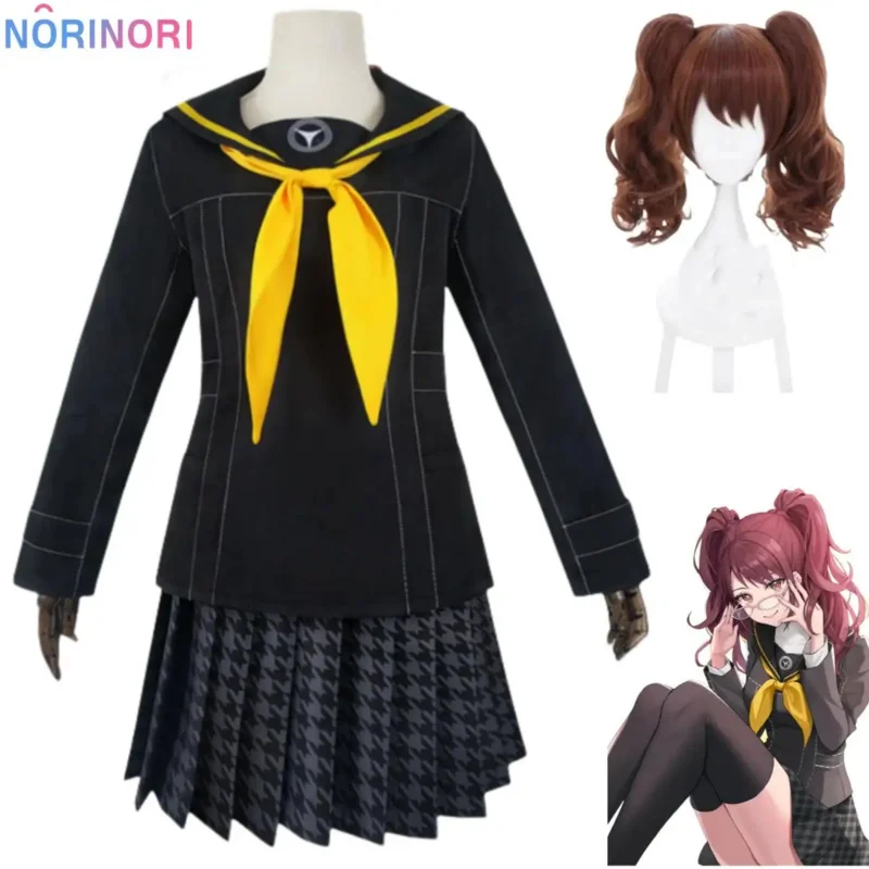 Anime Game Persona 4P4 Kujikawa Rise Cosplay Costume Wig Japanese JK School Uniform Skirt Woman Sexy Halloween Party Suit