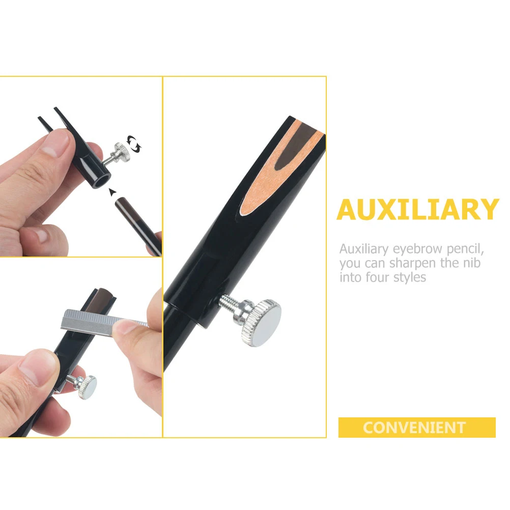

2 Pcs Pencil Sharpener Makeup Desk Small Comfortable Eyeliner Sharpeners Aluminum Alloy Manual Safe Eyebrow