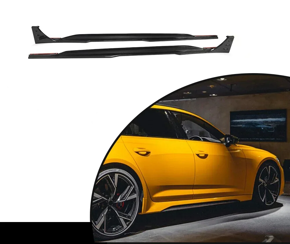 Для Audi RS6 Avant Wagon 2019 + удлинитель для боковой юбки из сухого углеродного волокна