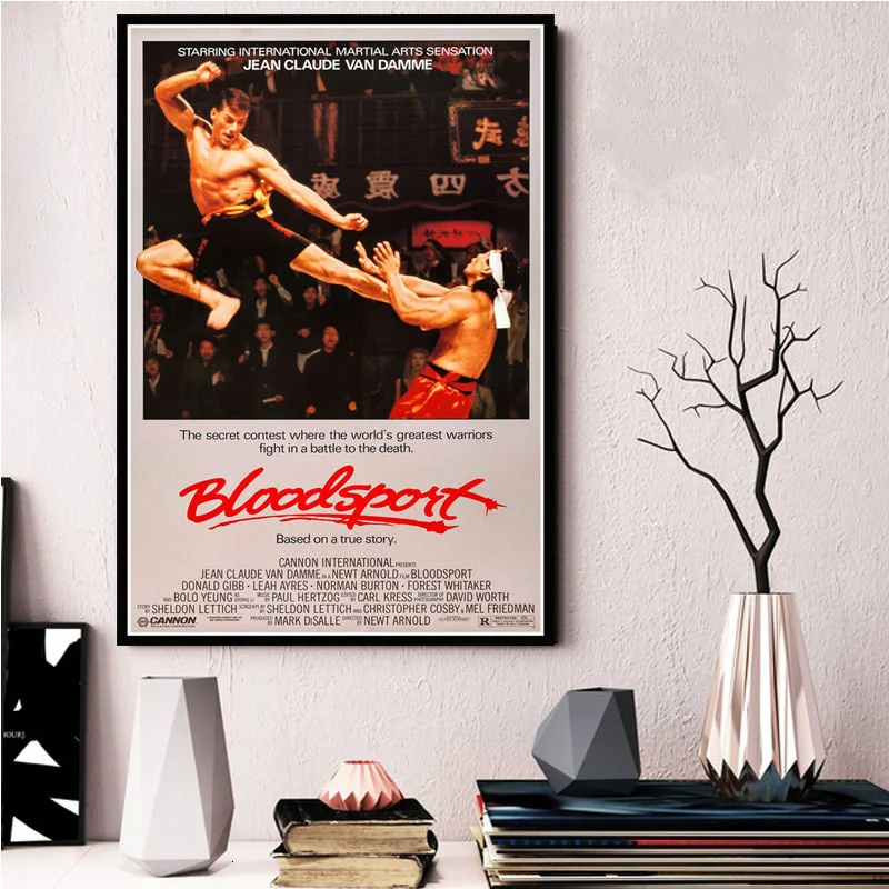 Movie Bloodsport 1988 Vintage Jean-claude Kungfu Film Wall Pictures For Living Room Nordic Decoration Home Decor Obrazy