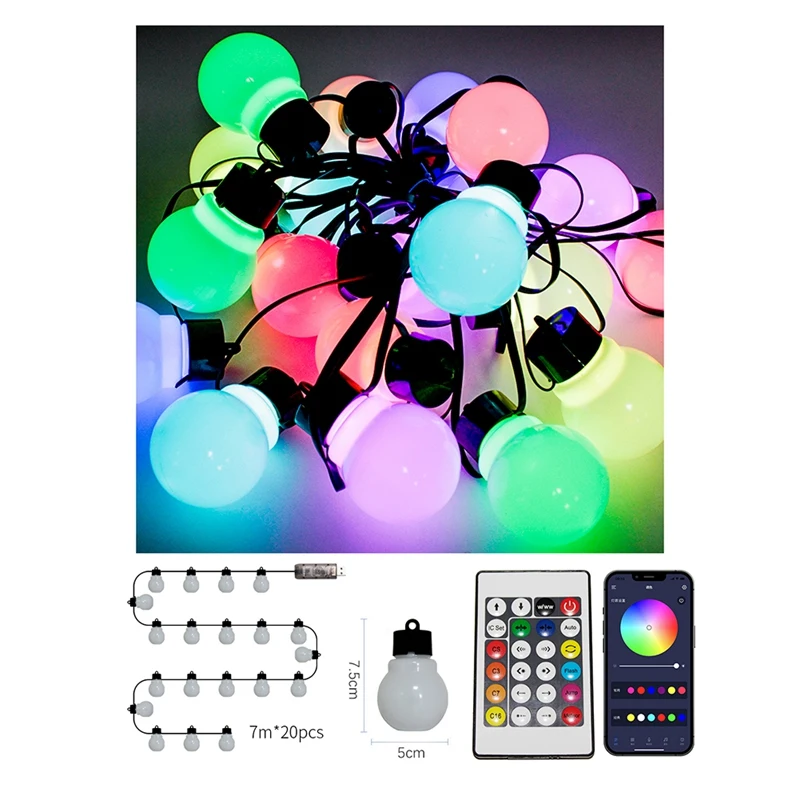 Light String Indoor Bedroom Light String 7 Meters 20 Lights+2M Extended LED Suitable For Hanging Light String