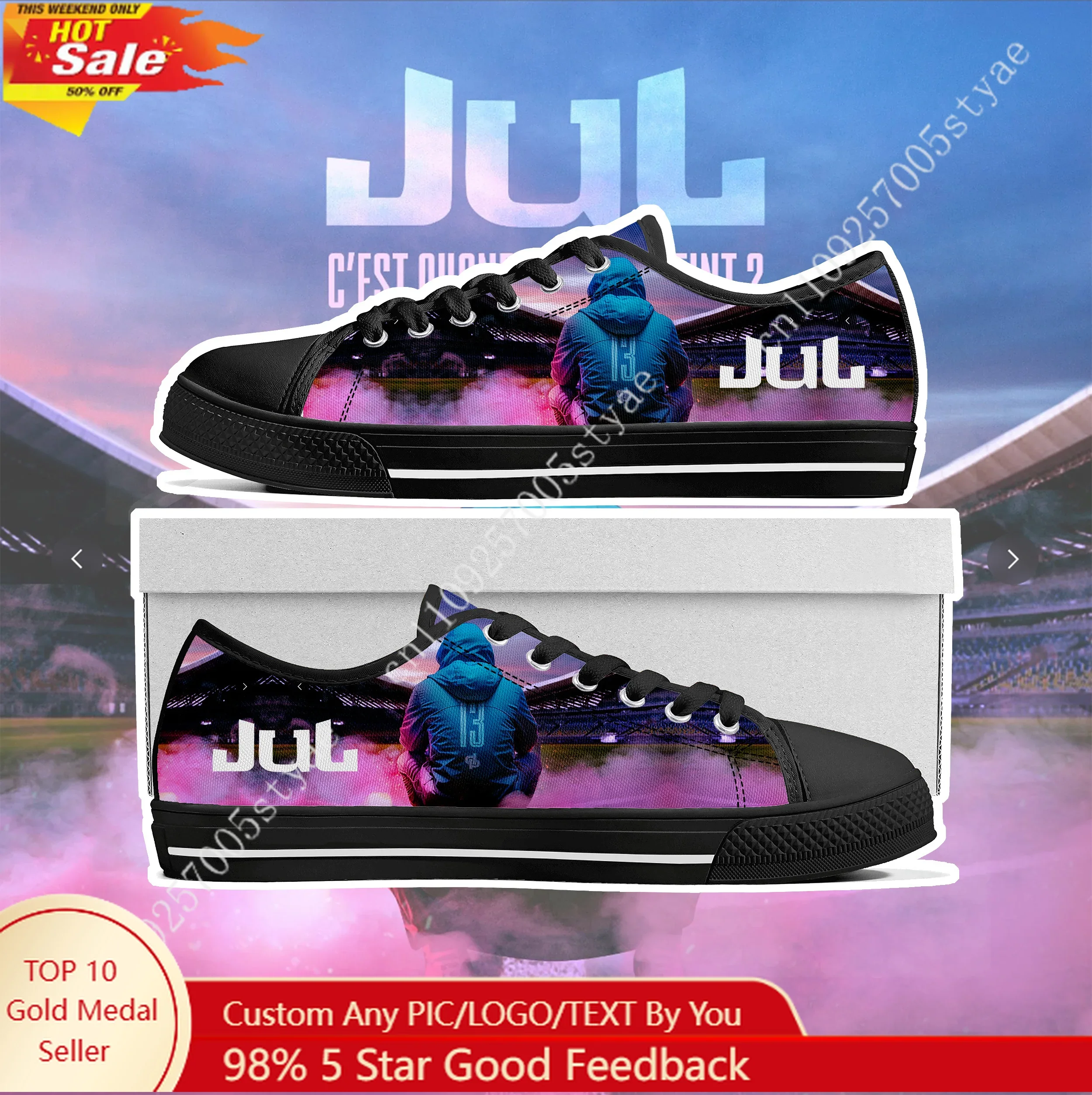 

Julien Mari JUL C'est Pas Des Lol Low Top Sneakers Womens Mens Teenager Tailor-Made Canvas Sneaker Shoes