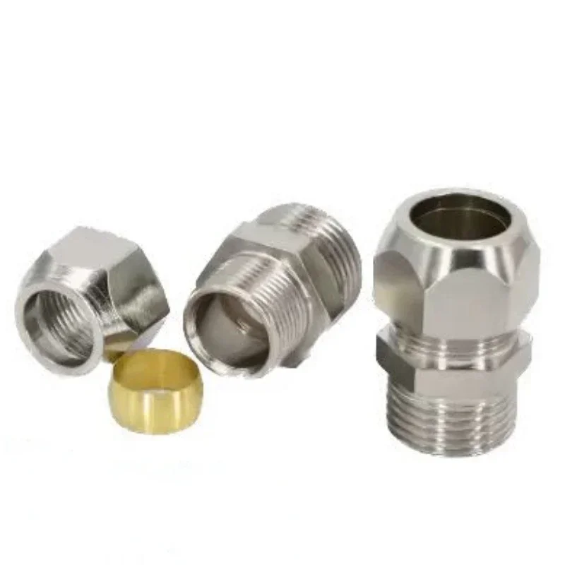1/8" 1/4" 3/8" 1/2" BSP Gwint męski 4 6 8 10 12 14 16mm OD Rurka mosiężna Tulejka Złączka zaciskowa