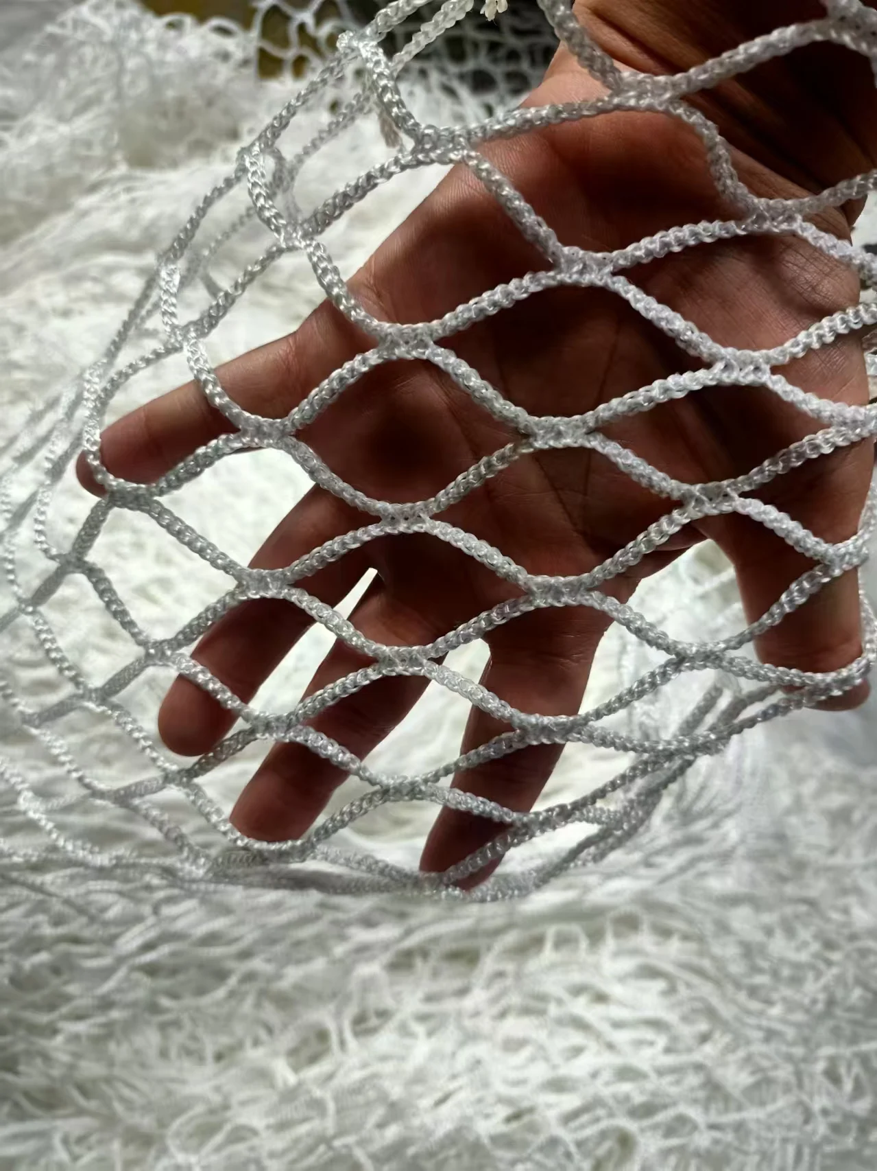Immagine 6: Rete da Hockey su Ghiaccio e Lacrosse Senza Nodi, Bianca, per Sport all'Aperto