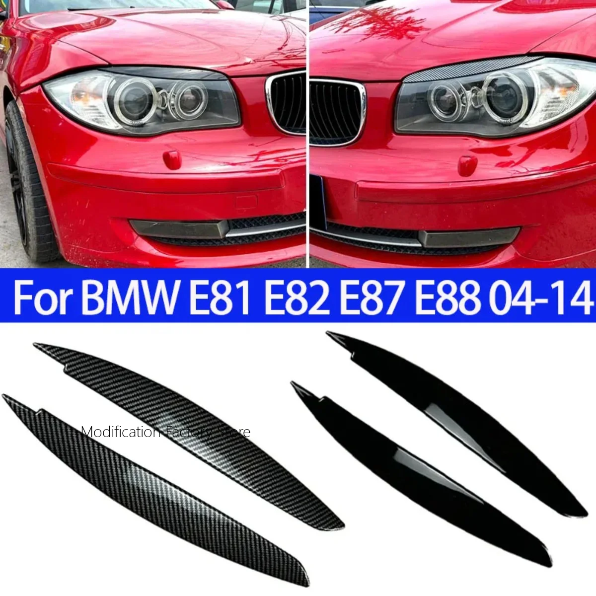 

Злые брови для фар, веки для BMW 1 серии E81 E82 E87 E88 118d 120i 120d 123d 130i M1 2004-2014, накладки для фар
