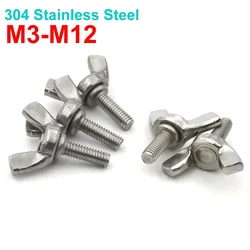 1 /2 /5pcs M3 M4 M5 M6 M8 M10 M12 A2-70 304 Stainless Steel Hand Tighten Screws Butterfly Bolt Wing Thumb Screw Claw