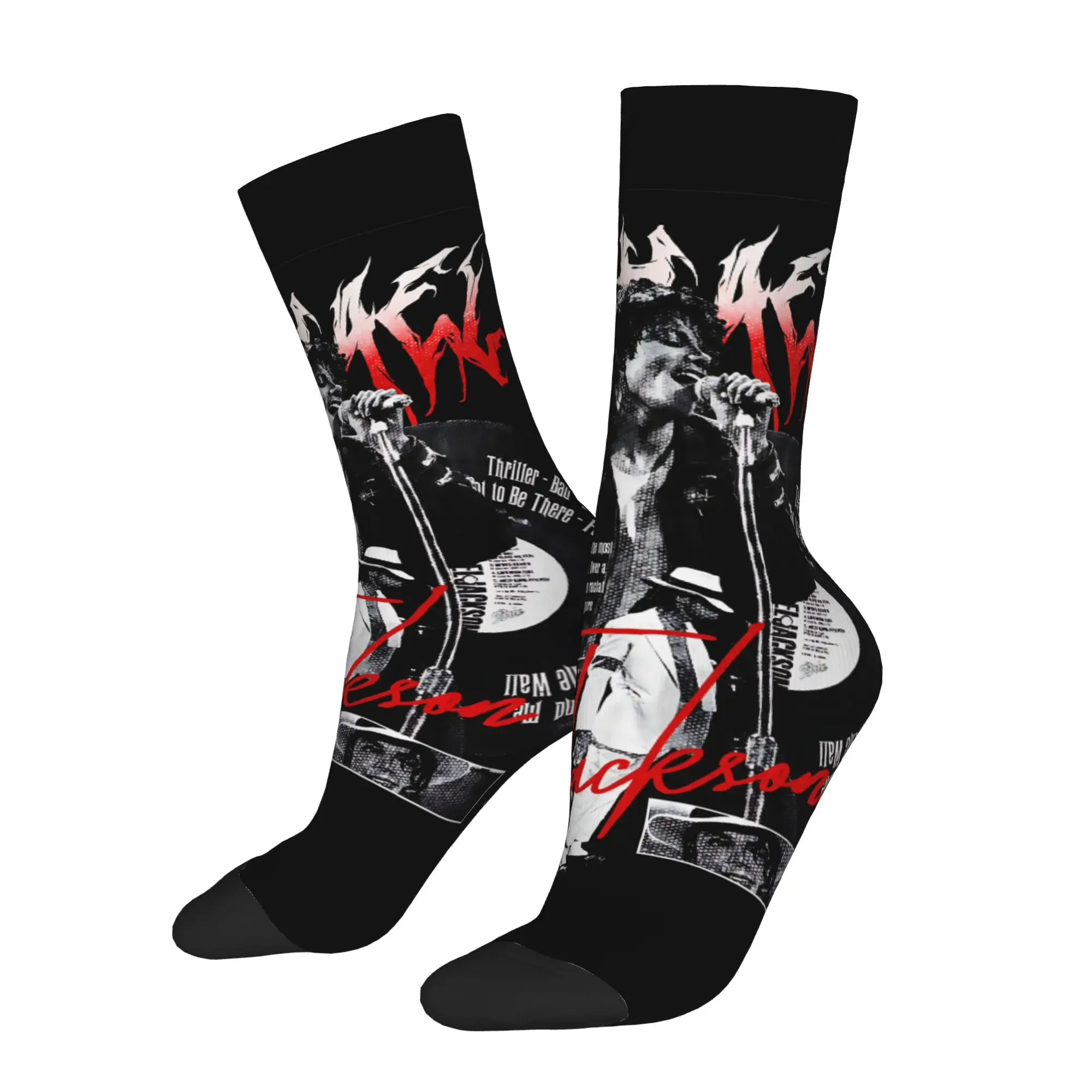 

1 Pair Funny Crazy Sock for Men Moonwalk Icon Hip Hop Harajuku M-Michael Jackson Happy Seamless Pattern Printed Sock