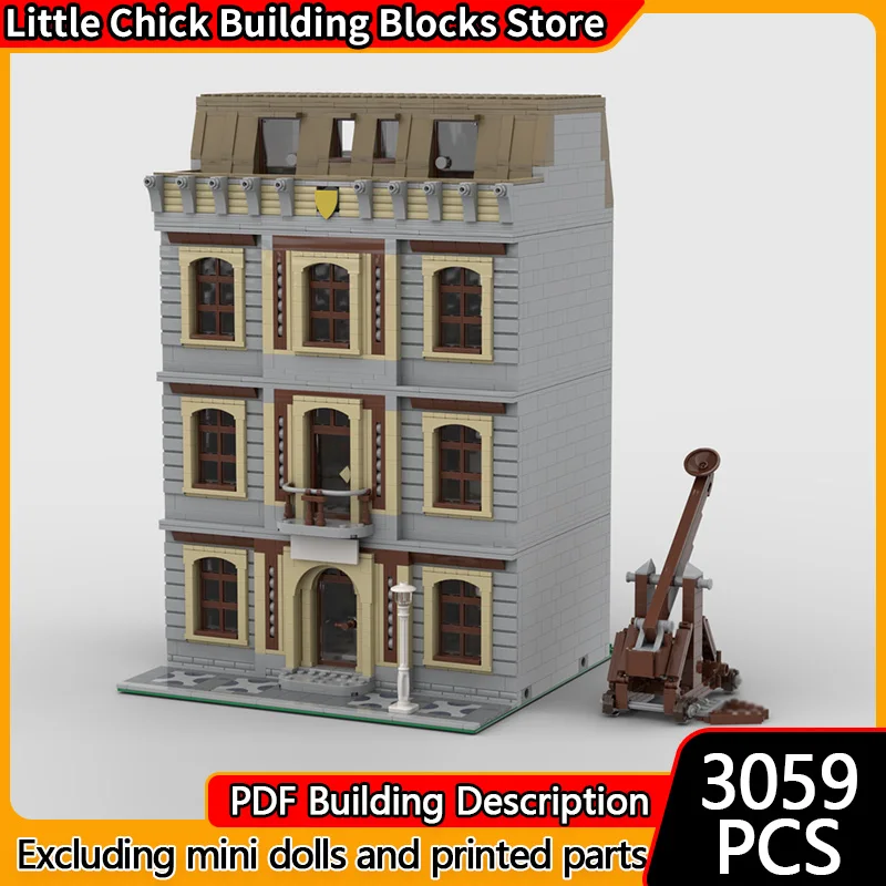 

Модель City Street View MOC, строительные кирпичи, средневековая выставка, модульная технология, детские праздничные подарки, сборные игрушки, костюм