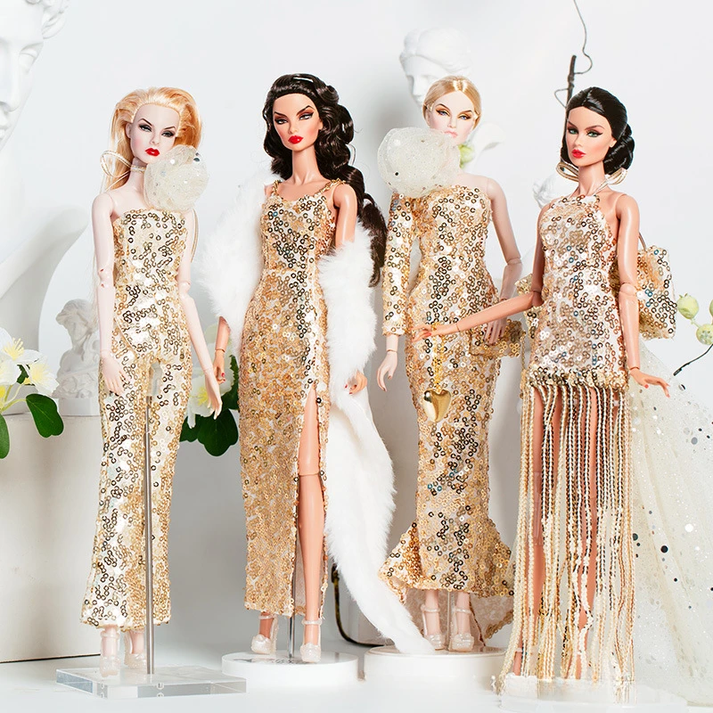 Xianxian Puppe Kleidung Anzug 1/6 Anime BJD 32cm Supermodel Puppe Kleidung Zubehör Goldene Kleid Set Mädchen DIY Spielzeug Sammler