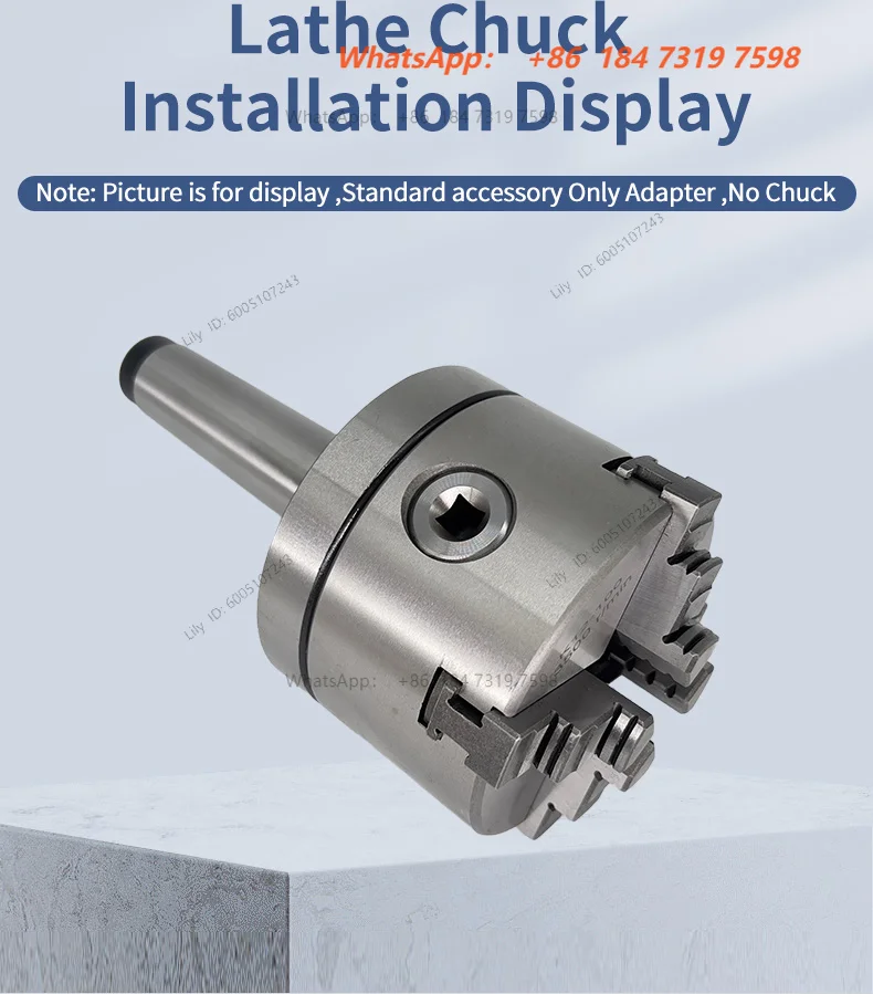 Morse Taper Lathe Chuck 100mm With MT2-100 Chuck Flange Fix Type Chuck Adapter Include Lathe