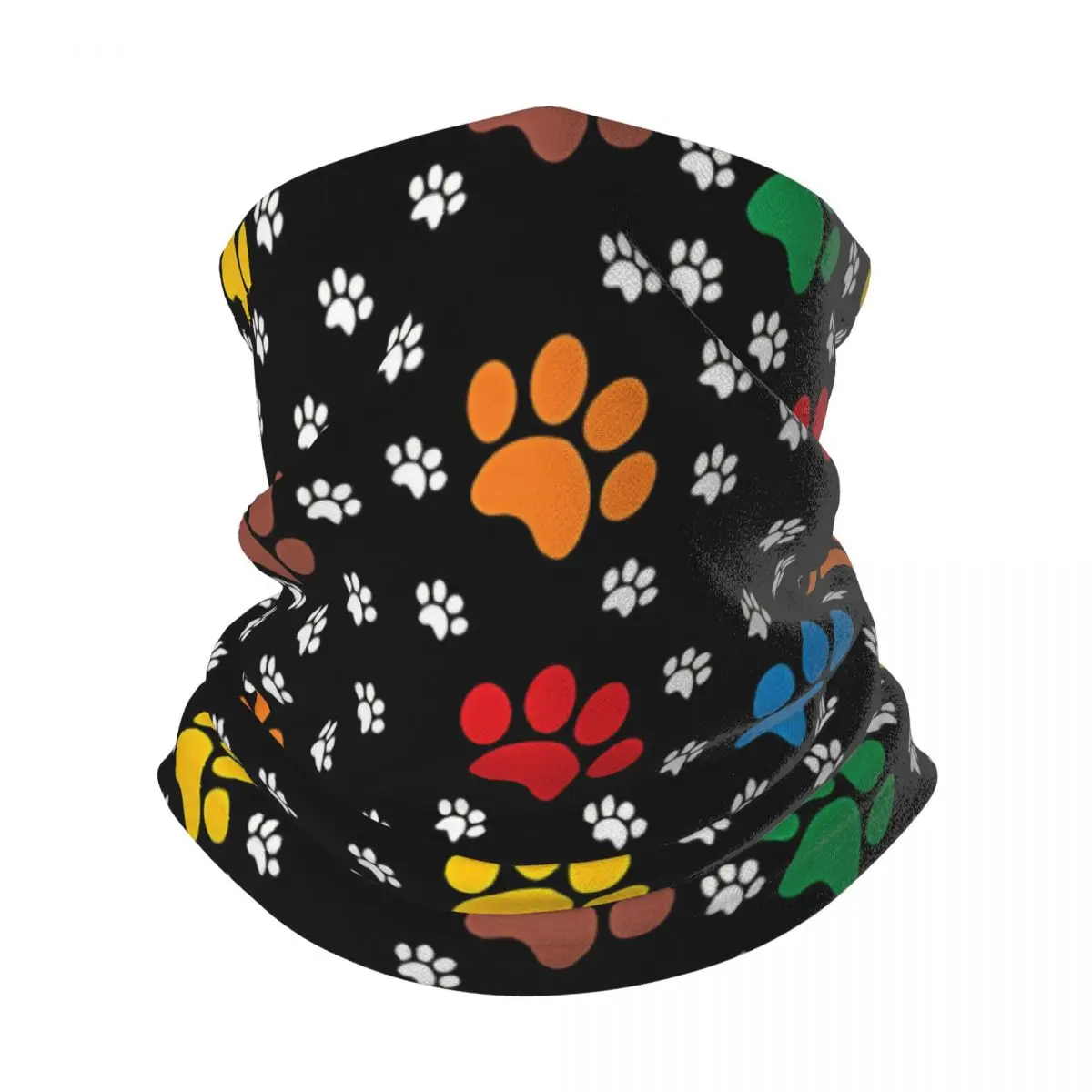 Unisex pata padrão Pawprint cachecol, pescoço polainas, headband quente, envoltório, inverno