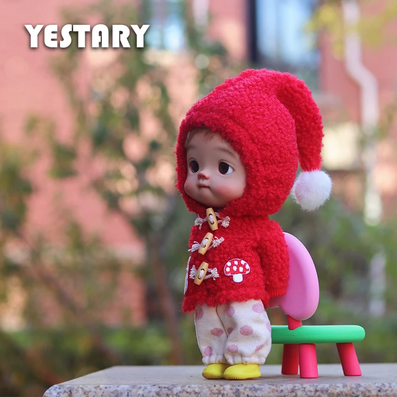 

YESTARY BJD Doll Clothes Doll Accessories For Small 1/6 Toys Handmade Red hoodie Set Finished Product For BJD Girl Boy Gifts