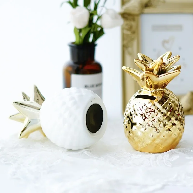 

Nordic Ins Wind Pineapple Decoration Ceramic Piggy Bank Room Home Furnishings Decoration Coin Piggy Bank Crafts Home Decoration