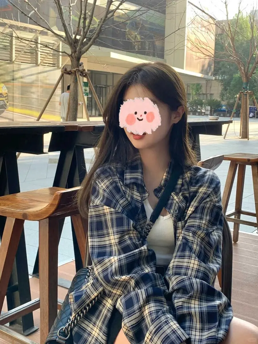 

Ретро-рубашка в клетку для женщин, тонкая, весенняя, новая, в стиле Lazy Style, свободная, в корейском стиле, с индивидуальным дизайном, дышащая, с длинным рукавом