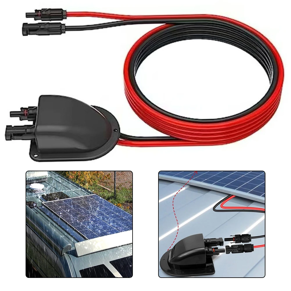 

For Boat For Camper Multiple Installation Options Junction Box Connector Camping 10AWG 2 Meter Length Solar Cable