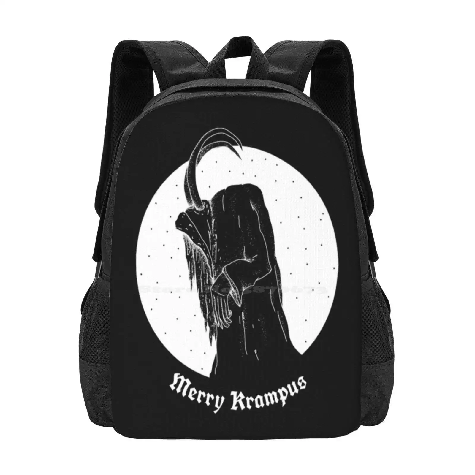 Merry Krampus New Arrivals Unisex Bags Student Bag Backpack Devil Demon Children Funny Pagan Xmas Yule Folklore Monster Vintage