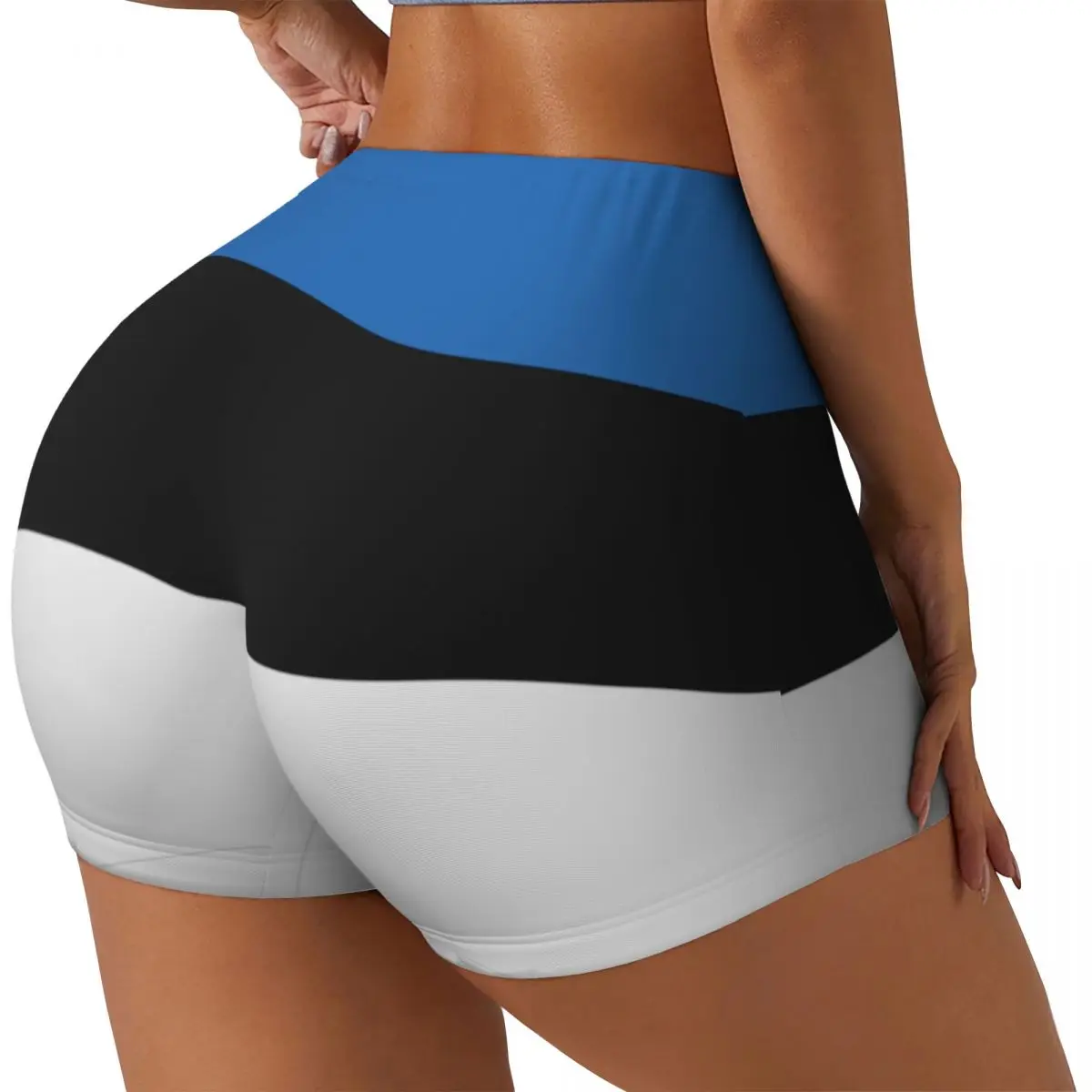 Vrouwen Yoga Shorts Estonia Flag Workout Shorts Fitness Sneldrogende Dames Yoga Gym Hardloopbroek Sportkleding Met Korte Broek