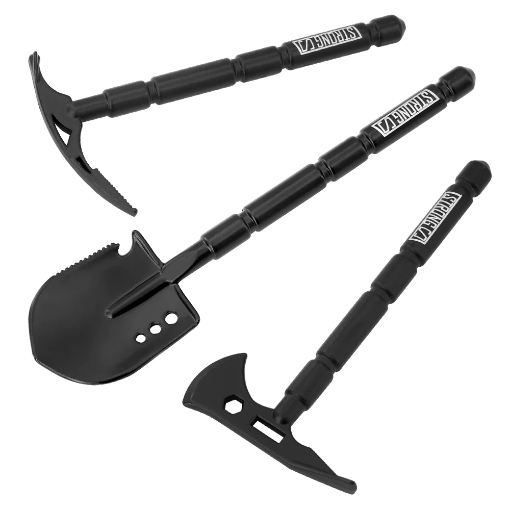 3pcs 금속 시뮬레이션 삽 곡괭이 RC 자동차 장식 1/10 Traxxas TRX4 YK 축 SCX10 D90 RC 크롤러 자동차 DIY 부품