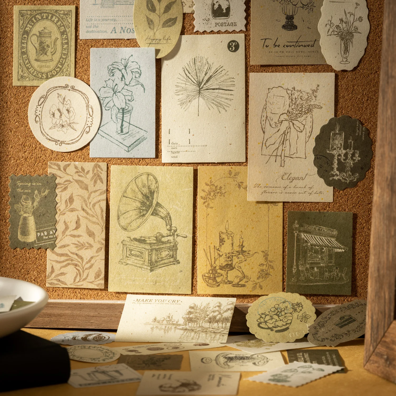 

Винтажный блокнот для заметок с растительными узорами в стиле театральной серии Old Times, креативный материал для DIY-журналов, коллажей и канцелярских принадлежностей