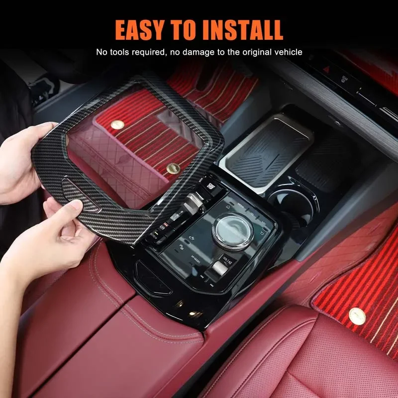 For BMW 5 Series  G60 2024 ABS carbon fiber car styling car center control gearbox cover sticker car interior accessories