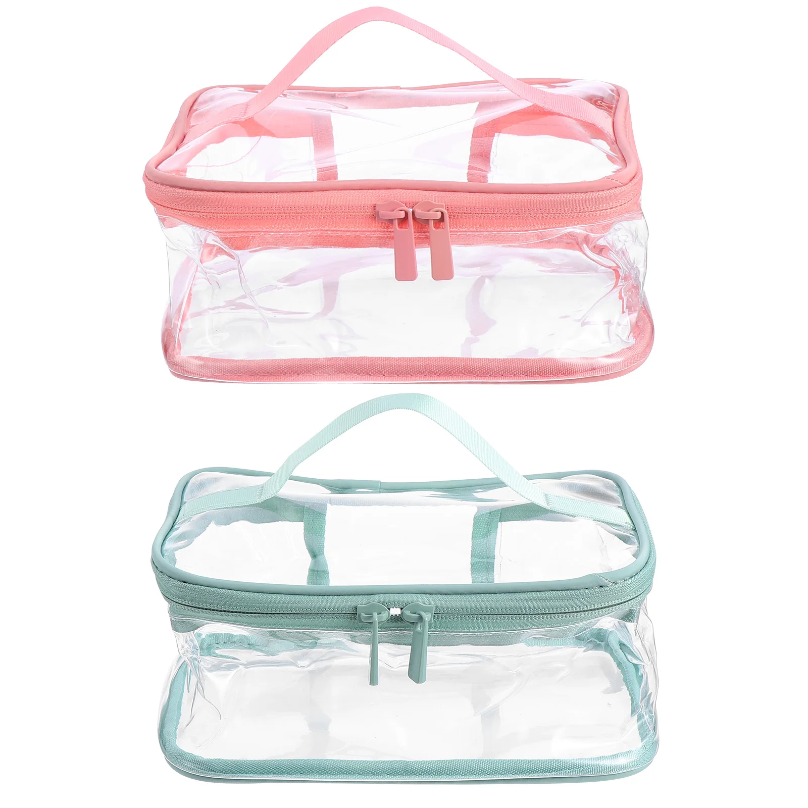 

2Pcs PVC Clear Travel Makeup Bag Waterproof Toiletry Storage Portable Compact Lightweight Design