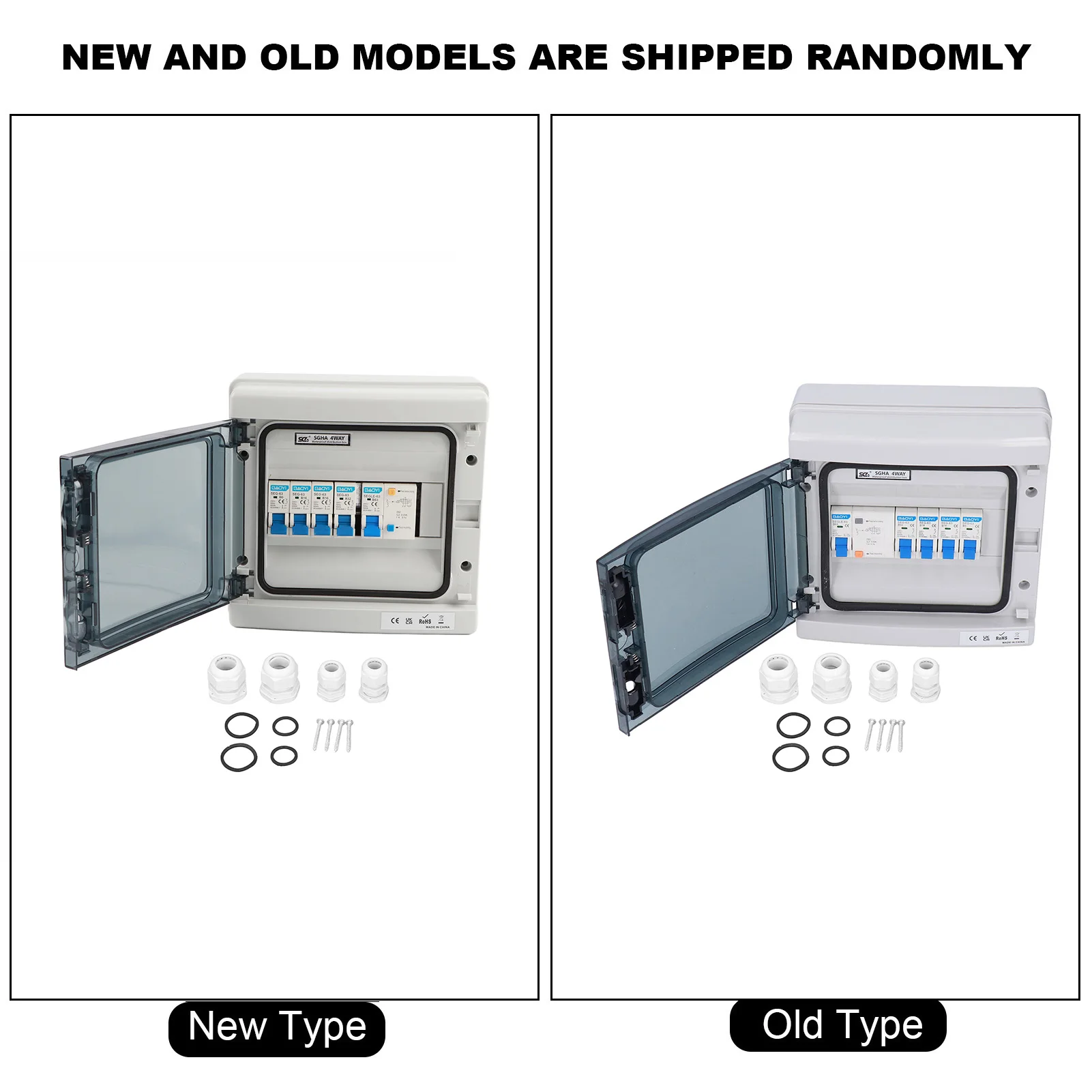 صندوق توزيع مقاوم للطقس مقاوم للماء أوروبي 4 قواطع دوائر MCB للقوافل 230 فولت صندوق توزيع مقاوم للطقس #4