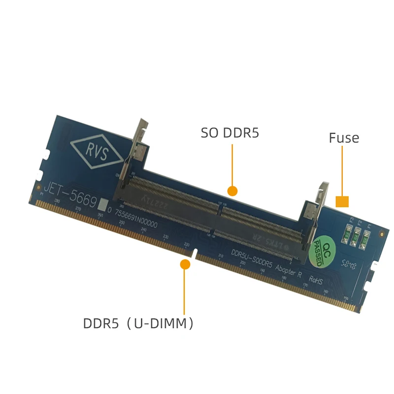 노트북 DDR5 램-데스크탑 PC 램 어댑터 카드, DDR5 U-DIMM to SO DDR5 변환기, 노트북 SO-DIMM-데스크탑 UDIMM 메모리 램 라이저