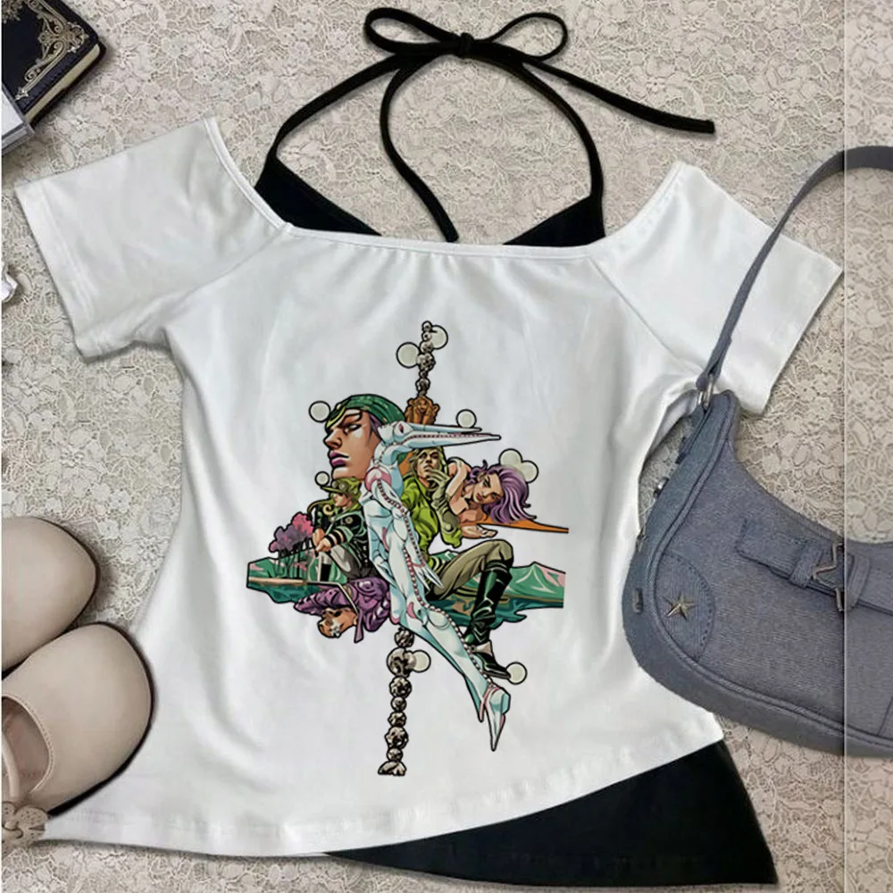 Jojo Bizarre Adventure Gyro Zeppeli cropped top ladies gyaru scene  goth summer top tees anime meme 2000s