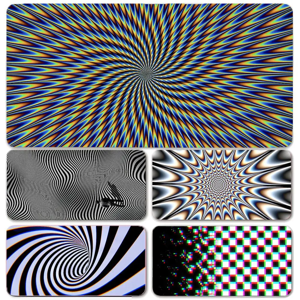 Art Optical Illusion Image Mouse Pad Large Gaming Mousepad with Thick Stitched Edge Non-Slip Desk Mat