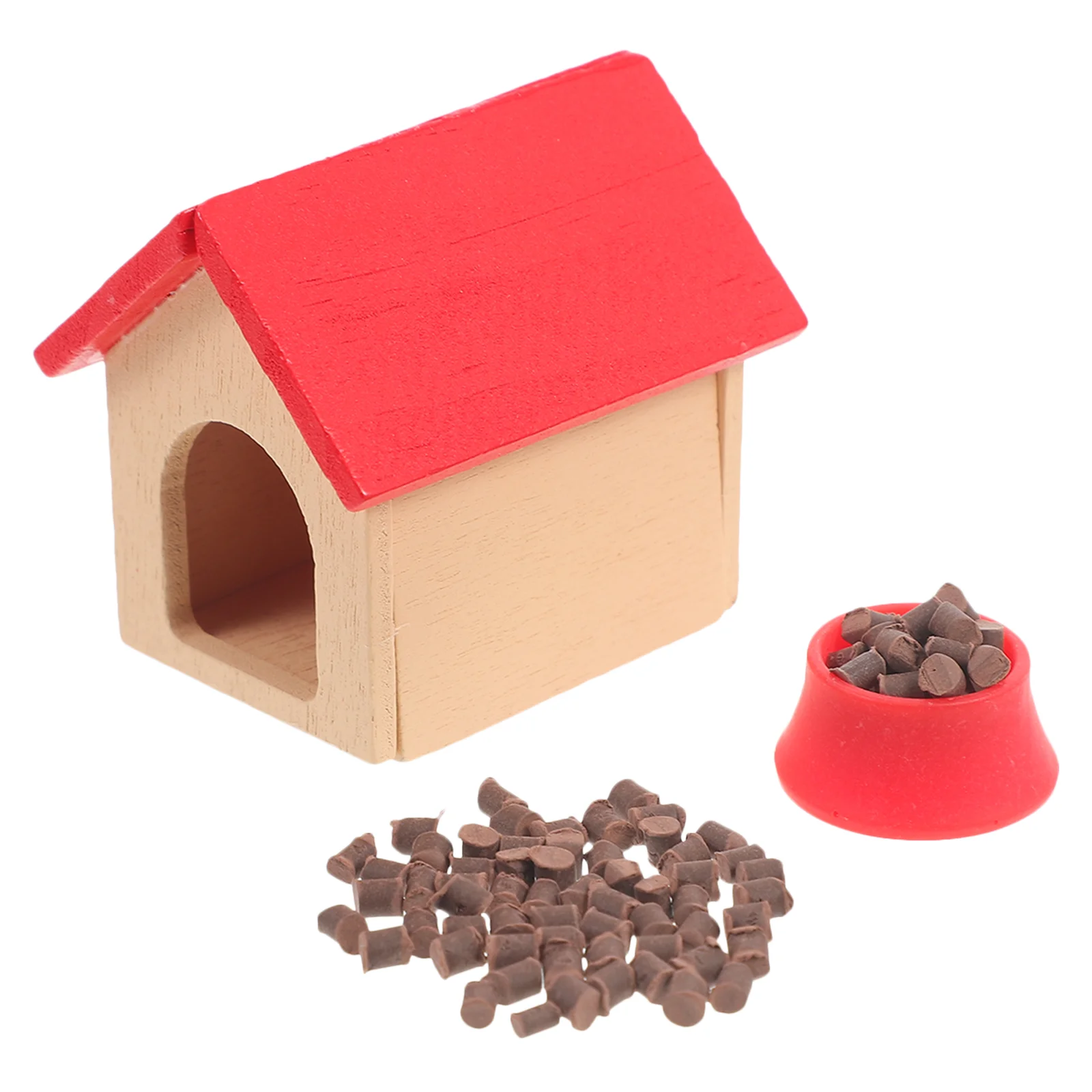 

House Dog Mini Furniture Woody Toy Kennel Miniature Ornament Props Home Decor Layout