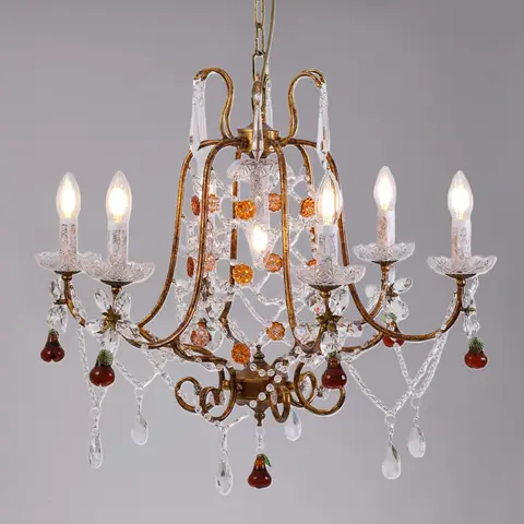 Classic Crystal Chandelier Bedroom Lighting Unique Red Amber Crystal Chandelier Vintage Gold Living Room Hanging 5/7/9/11 Lights