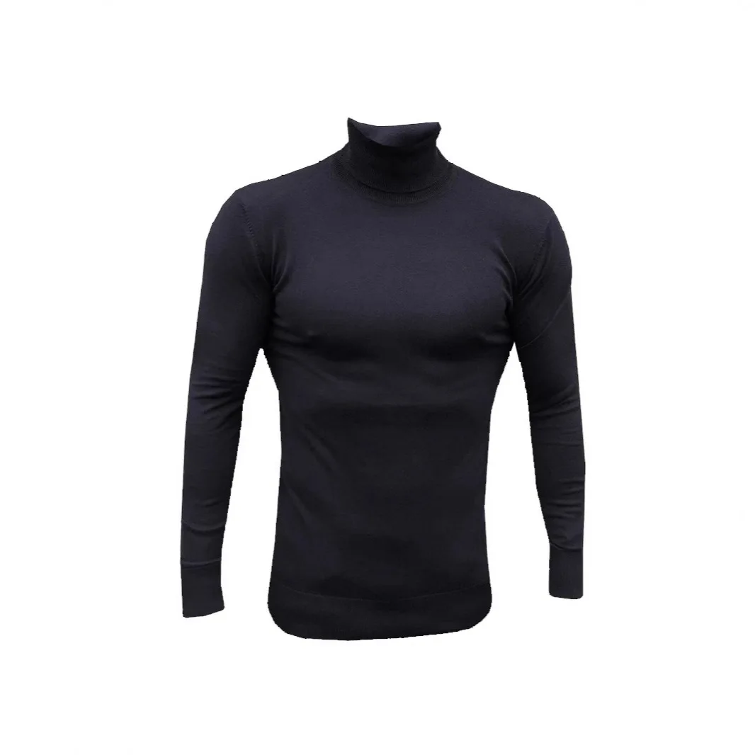 

Эластичный вязаный свитер с высоким воротником, шерстяная пряжа, приталенный мужской свитшот Faionable Ci Sle, повседневный длинный светящийся полиэстер F...