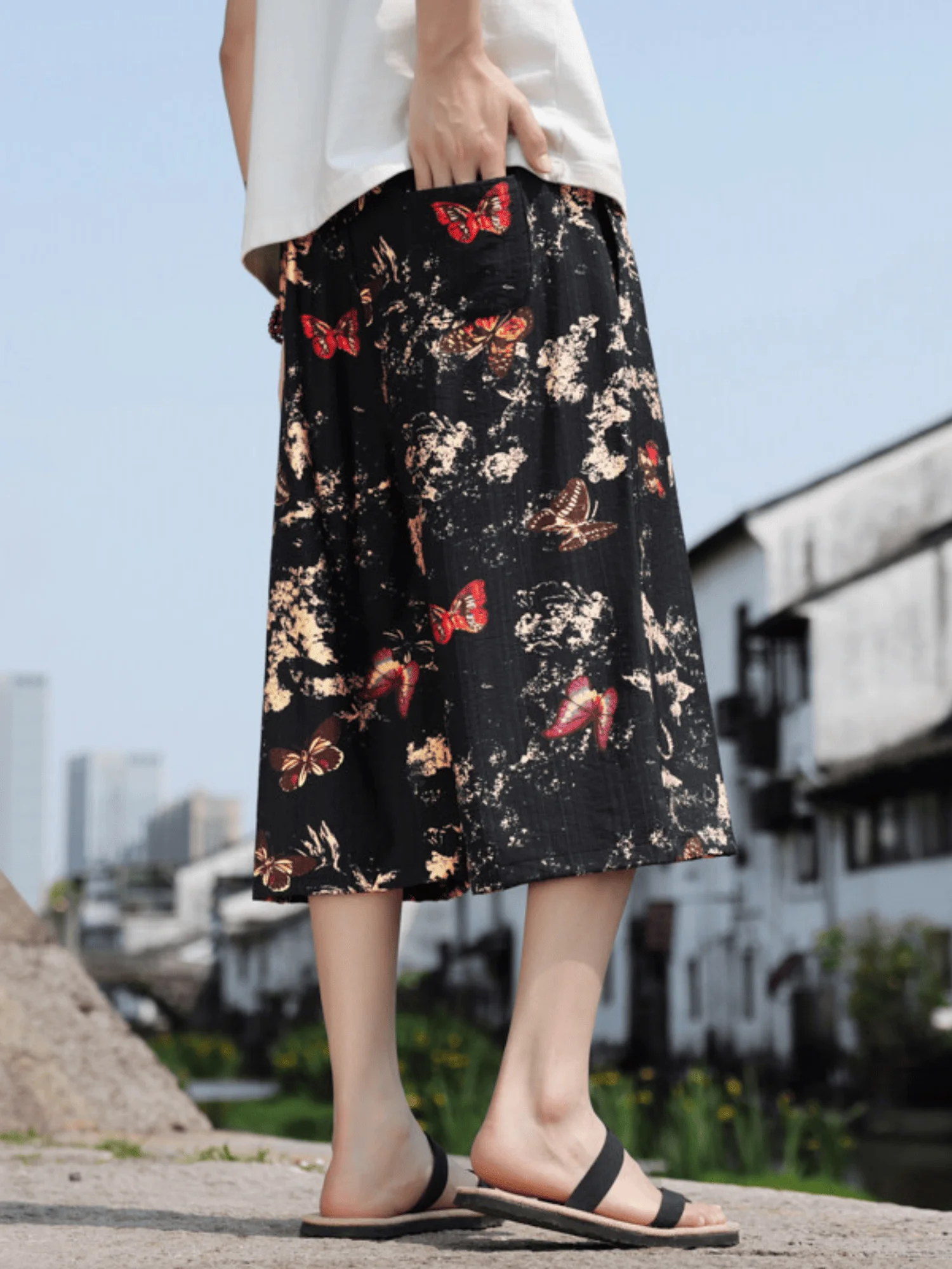 

Новые летние мужские свободные хлопковые льняные шорты прямого кроя, повседневные пляжные брюки-капри, модные дышащие молодежные спортивные штаны