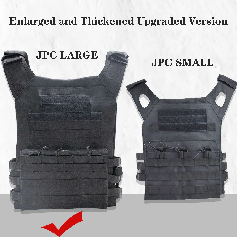 Large Upgraded JPC Outdoor Tactical Molle Airsoft Vest Body Armor Plate Carrier Vest Military Field Combat Hunting Tactical Gear