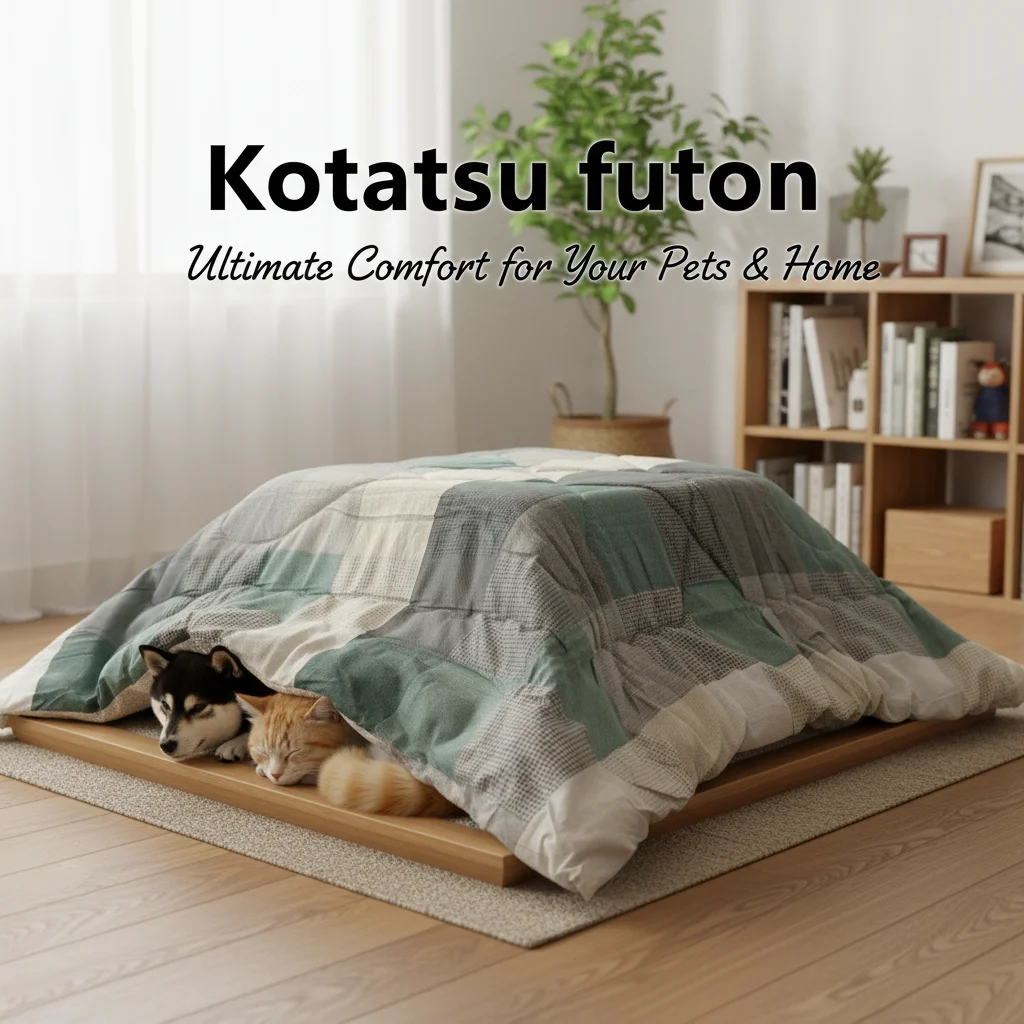 2pcs/set Japanese Kotatsu Futon Set, 2-Piece Thick Cotton Mattress & Quilt for Under-Table Heating | Patchwork Design