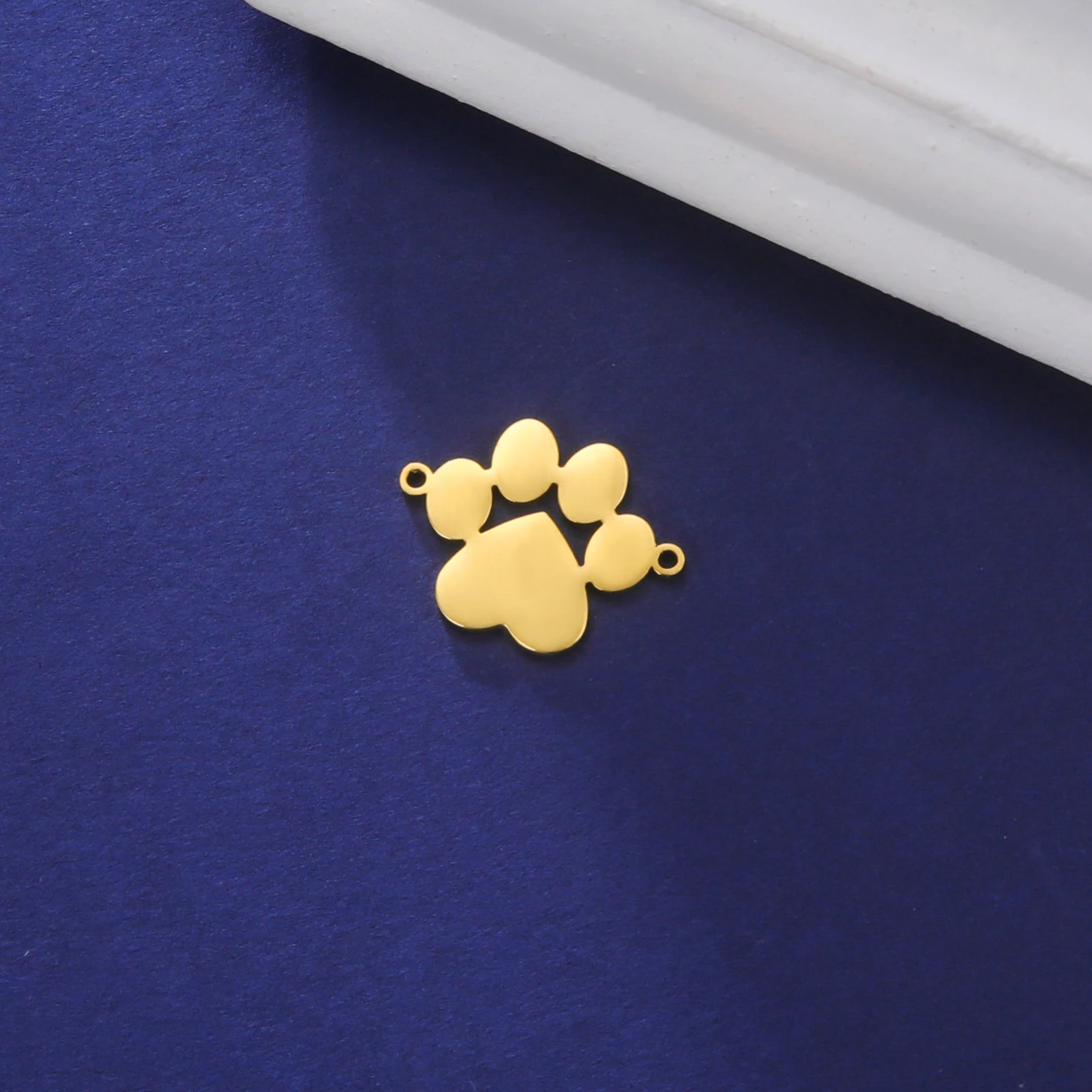 EUEAVAN 10pcs Dog Paw Heart Charms Wholesale Stainless Steel Charm Pet Lover Animal Footprint Biżuteria Akcesoria do tworzenia luzem