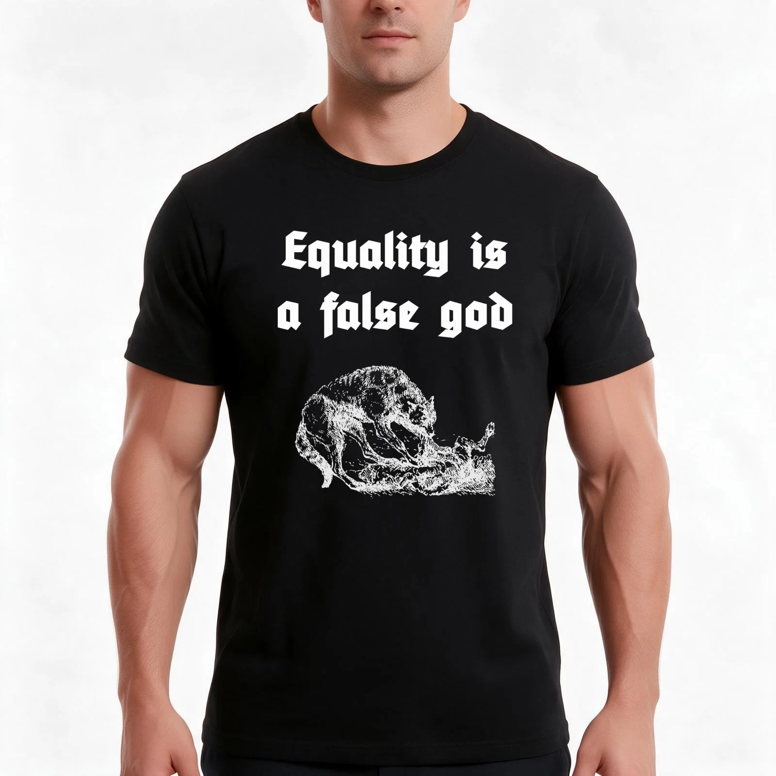 Equality is a false god T-Shirt, Summer Casual Cotton Tee, Oversized Streetwear Tops, Vintage Graphic Print, Unisex Men Women