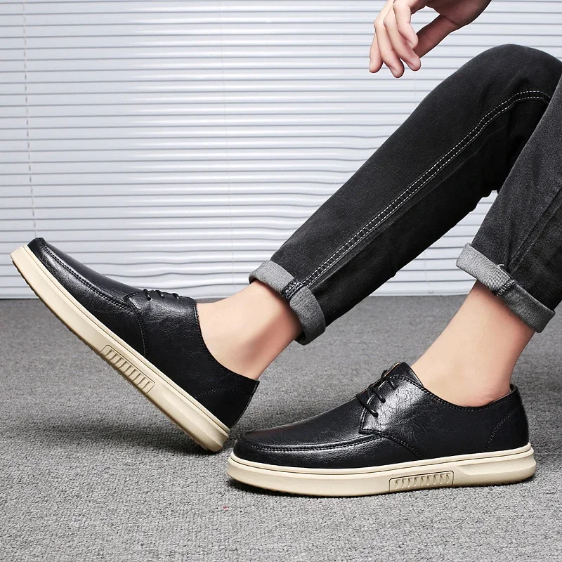 Genuine Leather men shoes lace up Breathable Casual Men oxfords  Shoes Man Moccasins Driving Brand men shoes Desginer