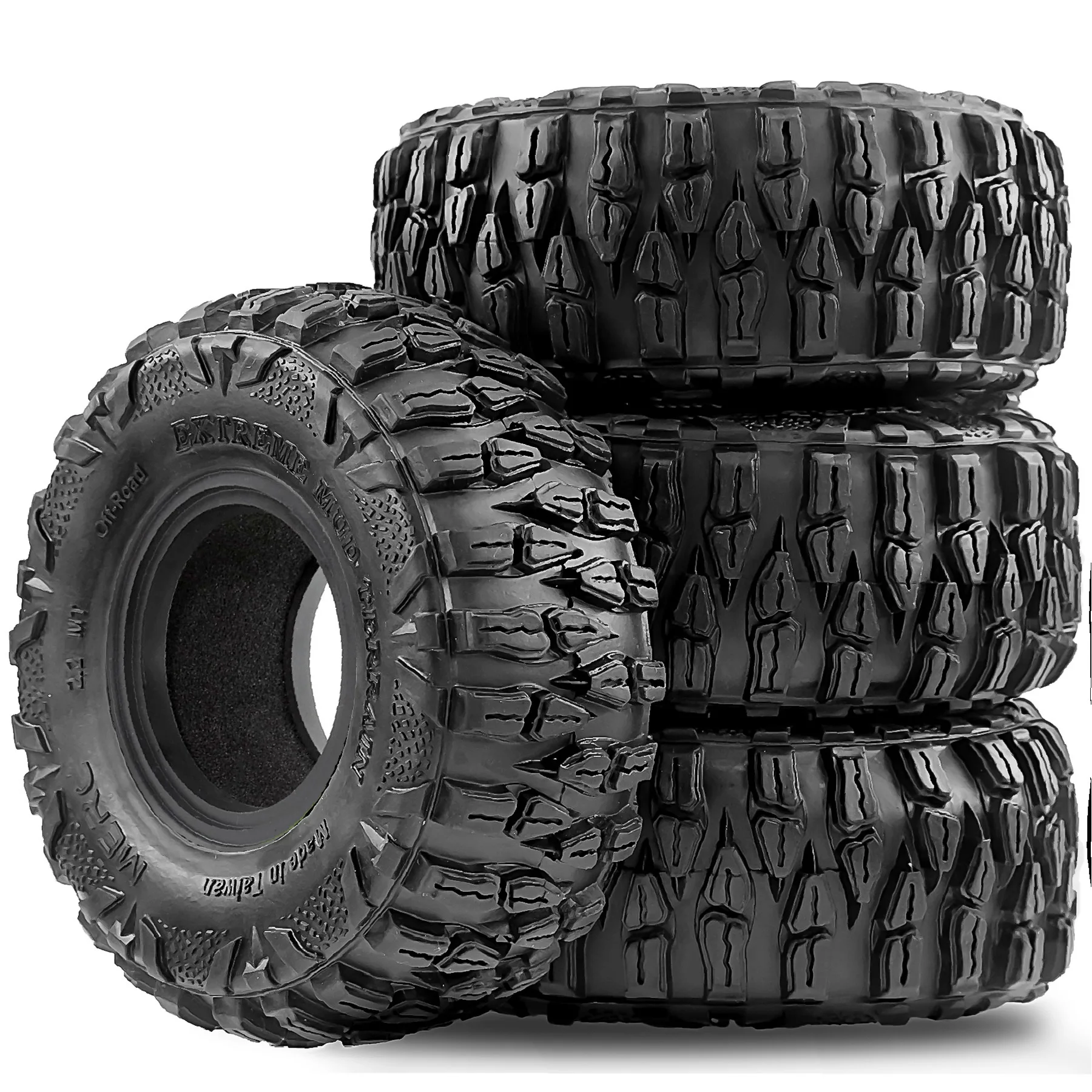 

121mm 2.2 Inch Rubber Tire Wheel Tyre for 1/10 RC Crawler Car Axial SCX10 Wraith Capra RR10 ttraxxas TRX4 D90 YK4082