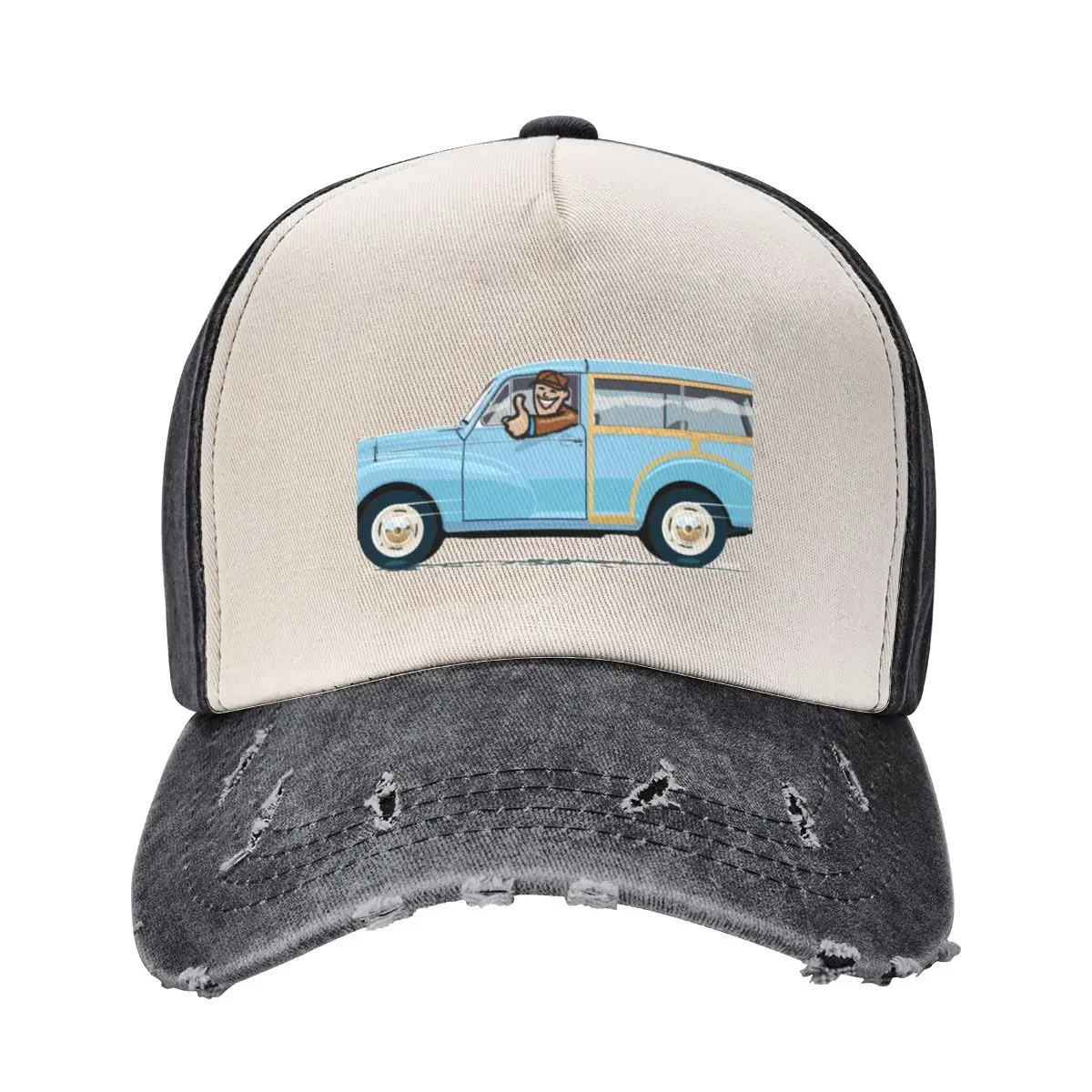 Bermuda Blue Morris Minor Traveller (left hand drive) Baseball Cap Ball Cap Wild Ball Hat Luxury Man Hat Golf Men Women's