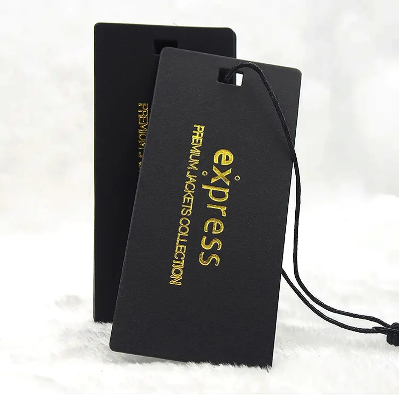 High End Customized Clothing Hang Tags Special Paper Pressure Concave Hangtags Recyclable Printing Swing Tags