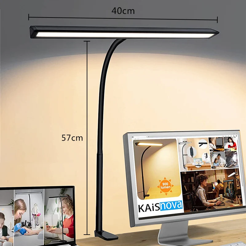 Imagem -04 - Led Cabeça Única Desk Lamp Arquiteto Gooseneck Luz Auto Dimming Timmer Toque Controle Modos de Cor Leitura Tabela Clip Lamp