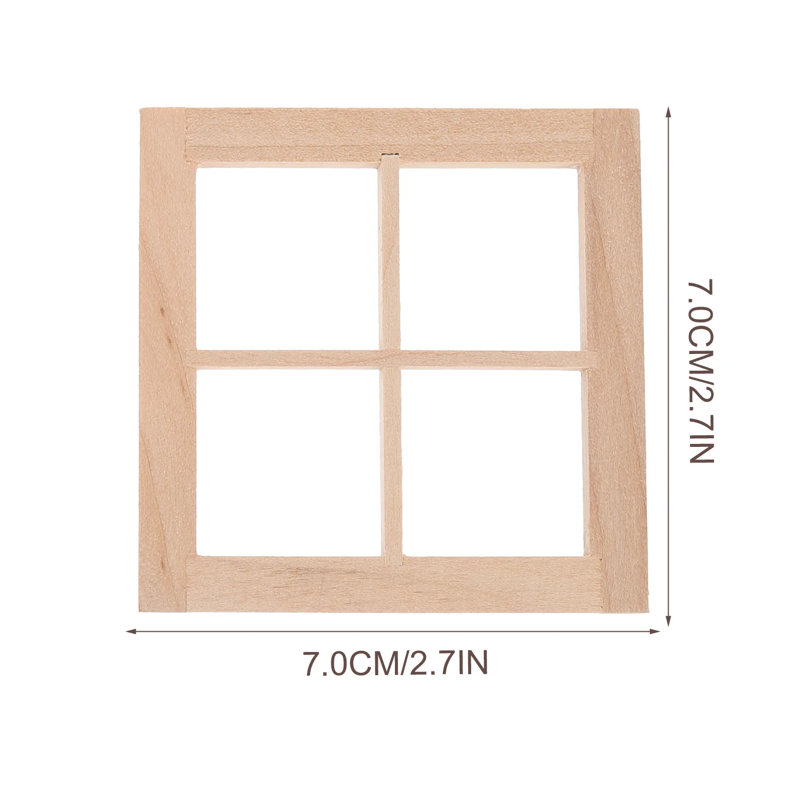 Mini ventana de madera para casa de muñecas, muebles en miniatura, persianas artesanales, Marco, 4 piezas