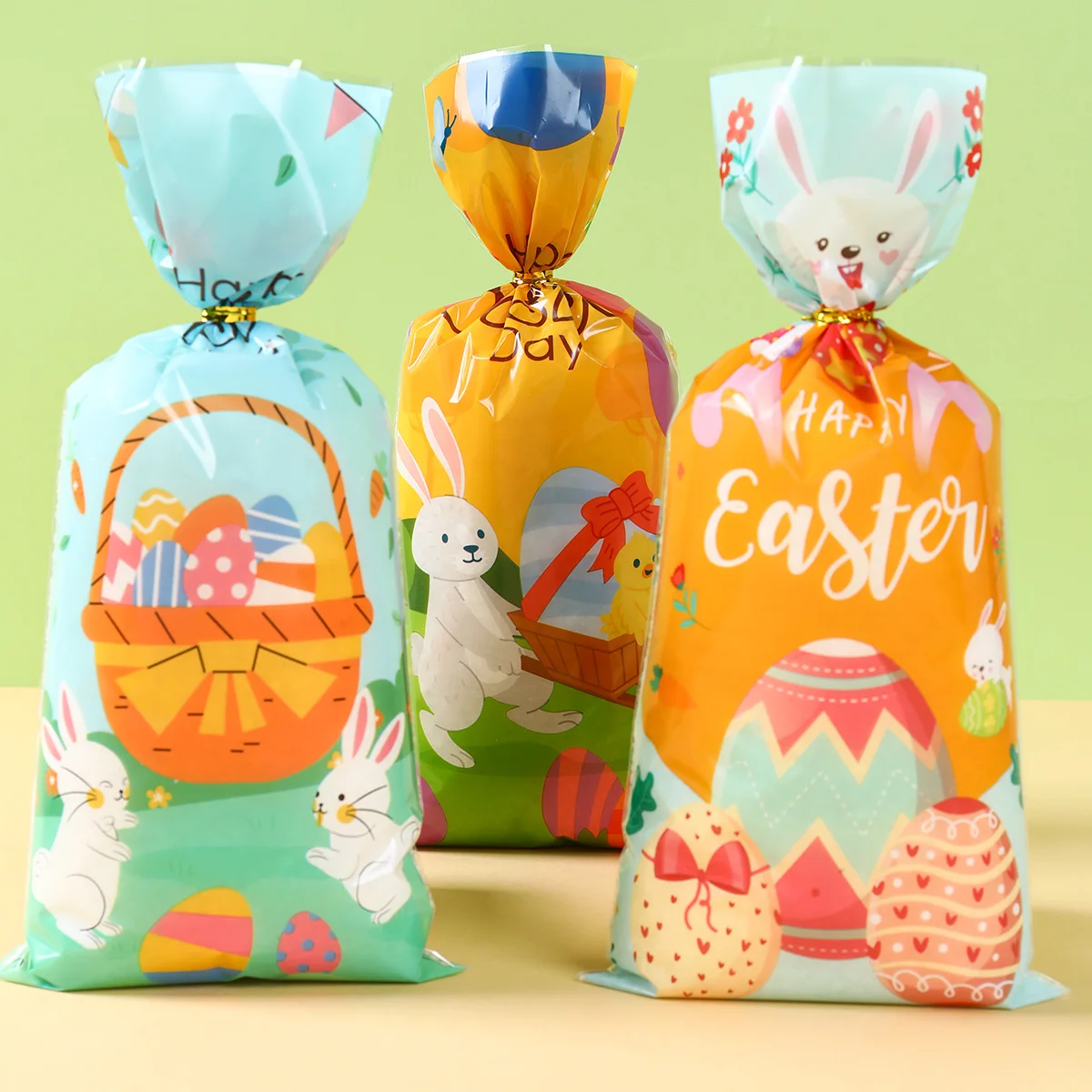 

25/50Pcs Easter Gift Bags Easter Candy Cookie Bags Rabbit Chick Eggs Easter Bags for Gift Packaging Pouch Easter Decoration 2024