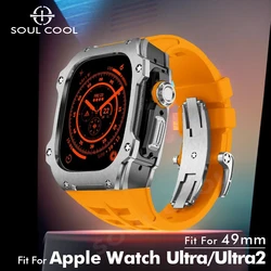 Modification Kit for Apple Watch Ultra 49mm Case Soul Cool for iWatch Ultra 2 49 Mod Kit fluororubber Strap 316L Stainless steel