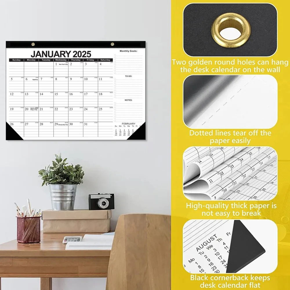 January 2024- June 2025 English Wall Calendar Hanging Calendar For Home Office Schedule Paper Year Planning Note