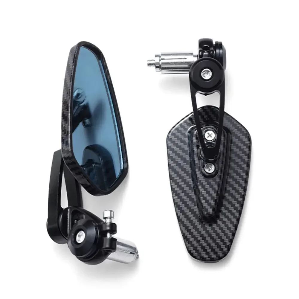 2026 New Motorcycle Rearview Mirror Carbon Fiber Pattern Handlebar Mirror Modified Inverted Rear Mirror Motorbike Accessories