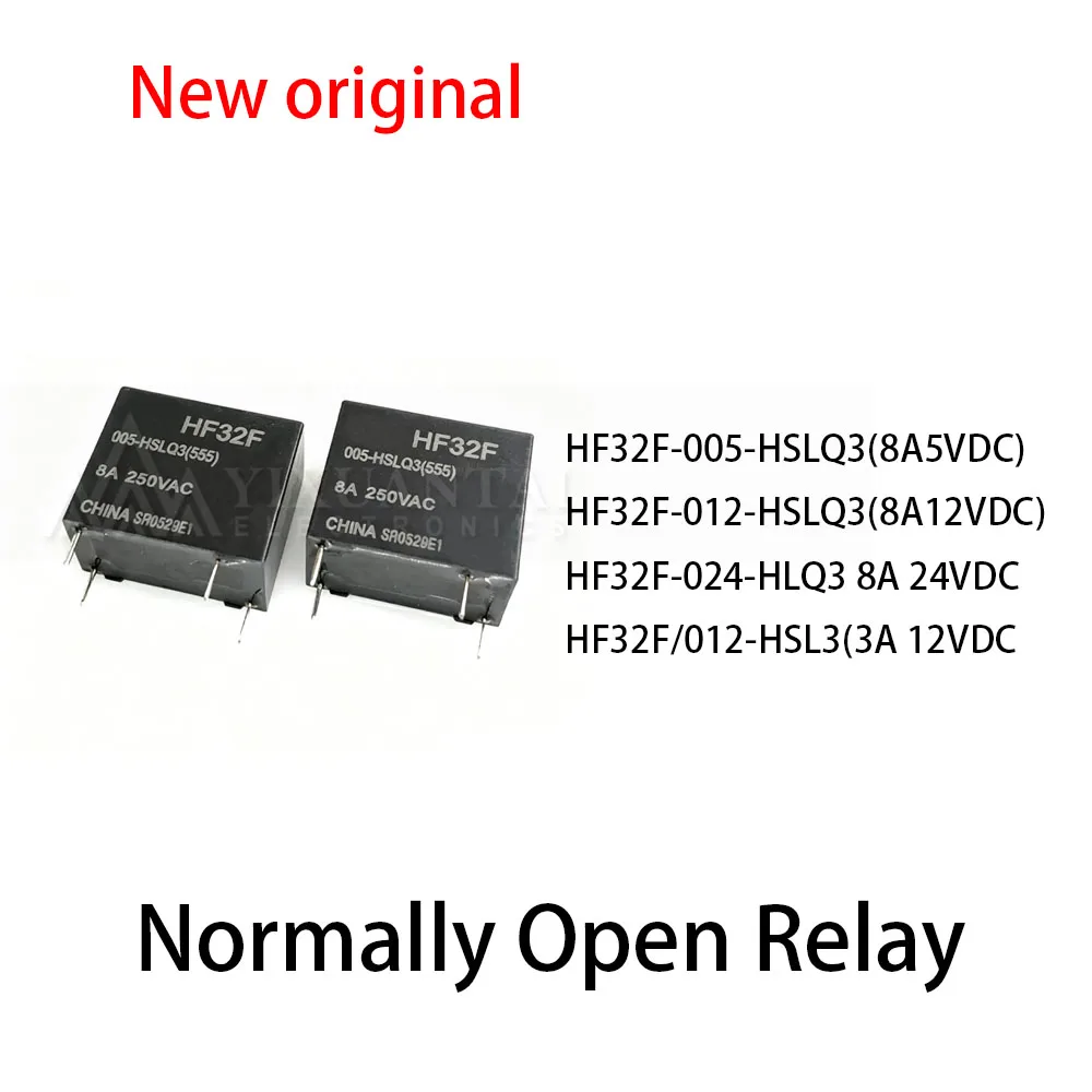 (10pcs) 100% New relay HF32F-005-HSLQ3(8A5VDC) HF32F-012-HSLQ3(8A12VDC) HF32F-024-HLQ3 8A 24VDC HF32F/012-HSL3(3A 12VDC